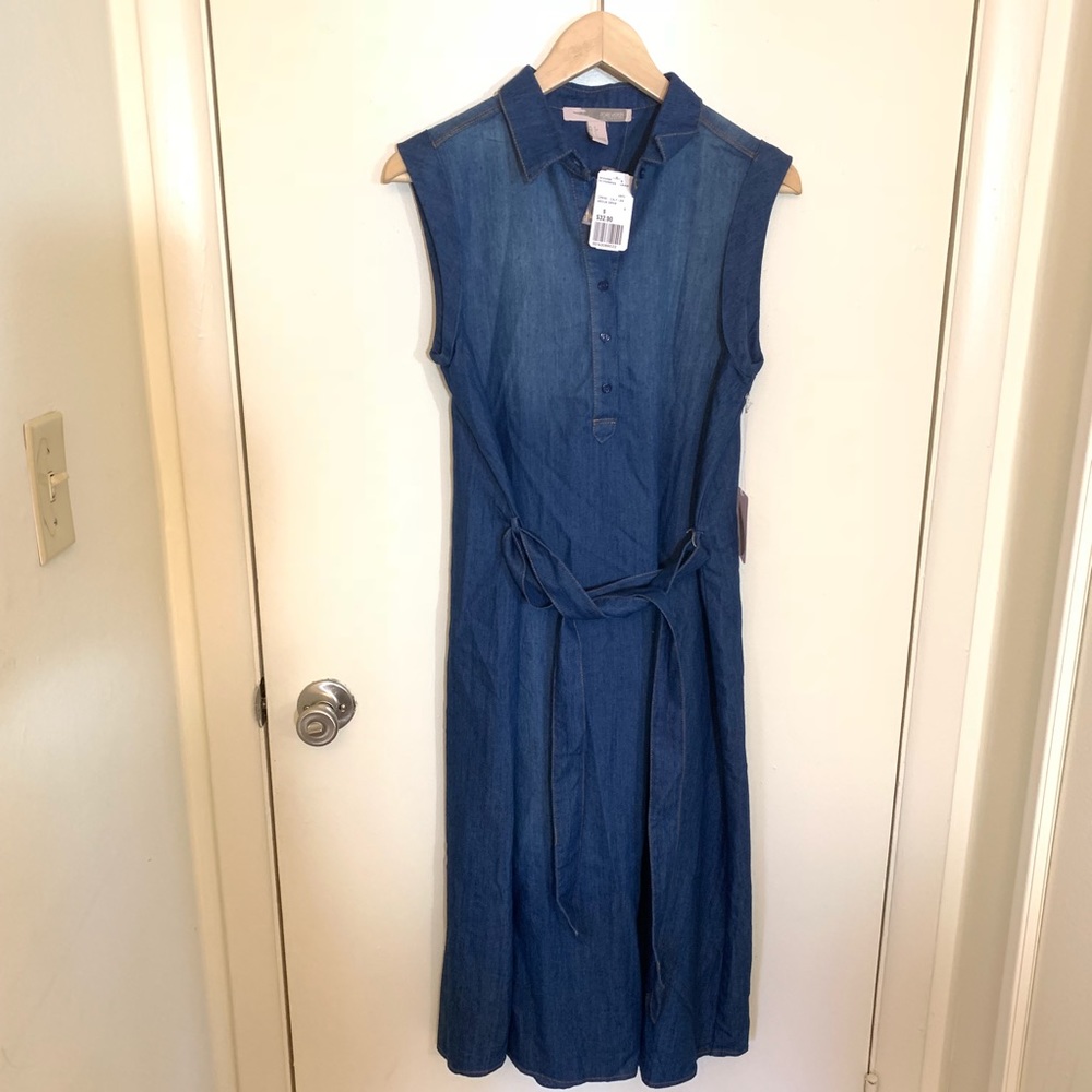 NWT Forever21 Sleeveless Belted Denim Dress